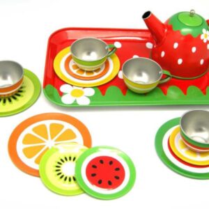 🍓 SweetBerry Kids’ Tin Tea Party Set – Watermelon Delight Edition